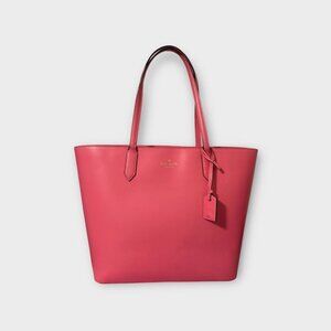 Kate Spade Leather Marlee Tote Bag Garden Pink Zip Top Classic Travel Work